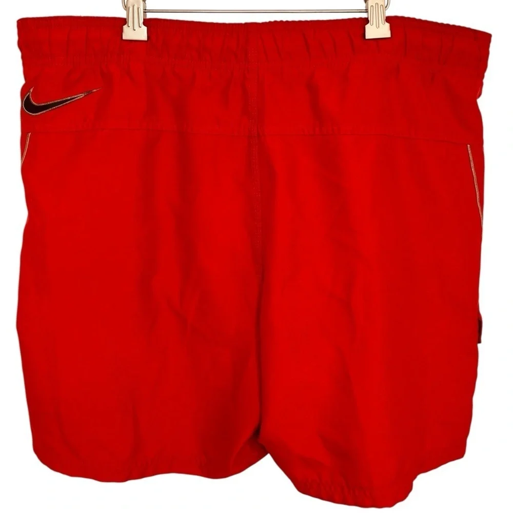 Nike Red Drawstring Swim Shorts, Size Small